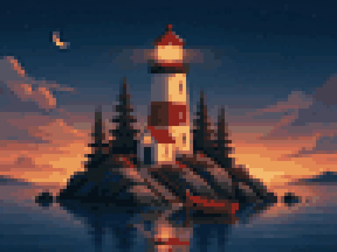 Lighthouse converted to a 96 px Wplace pixel art preview