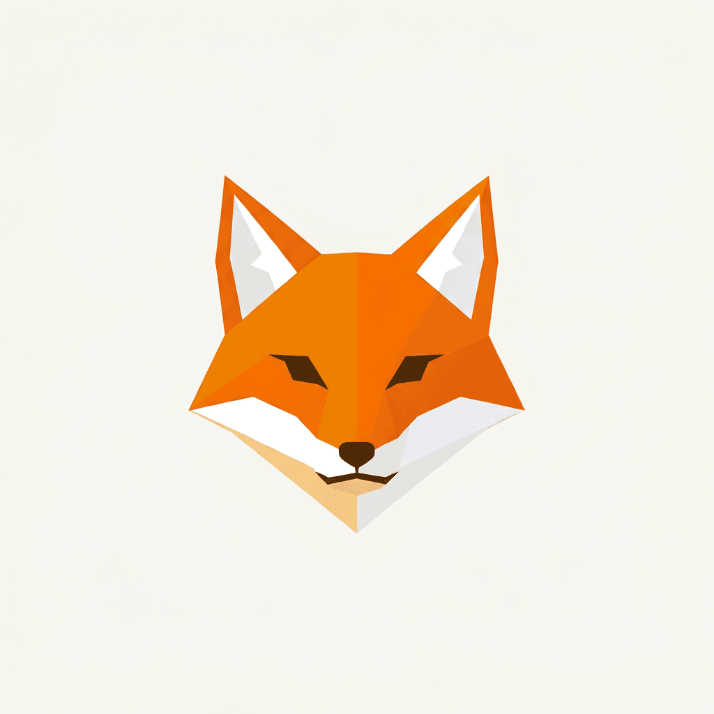 Flat geometric fox logo before conversion