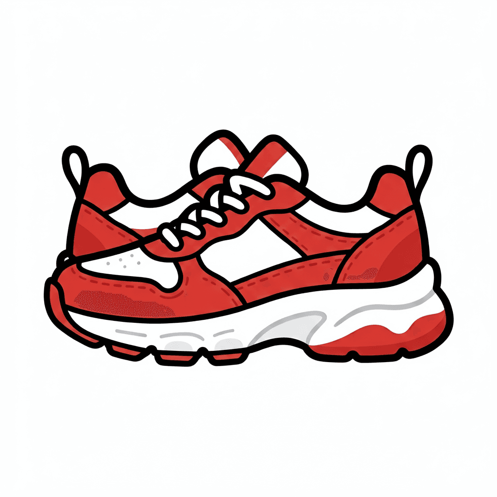 Flat cartoon sneaker icon uploaded for mesh conversion