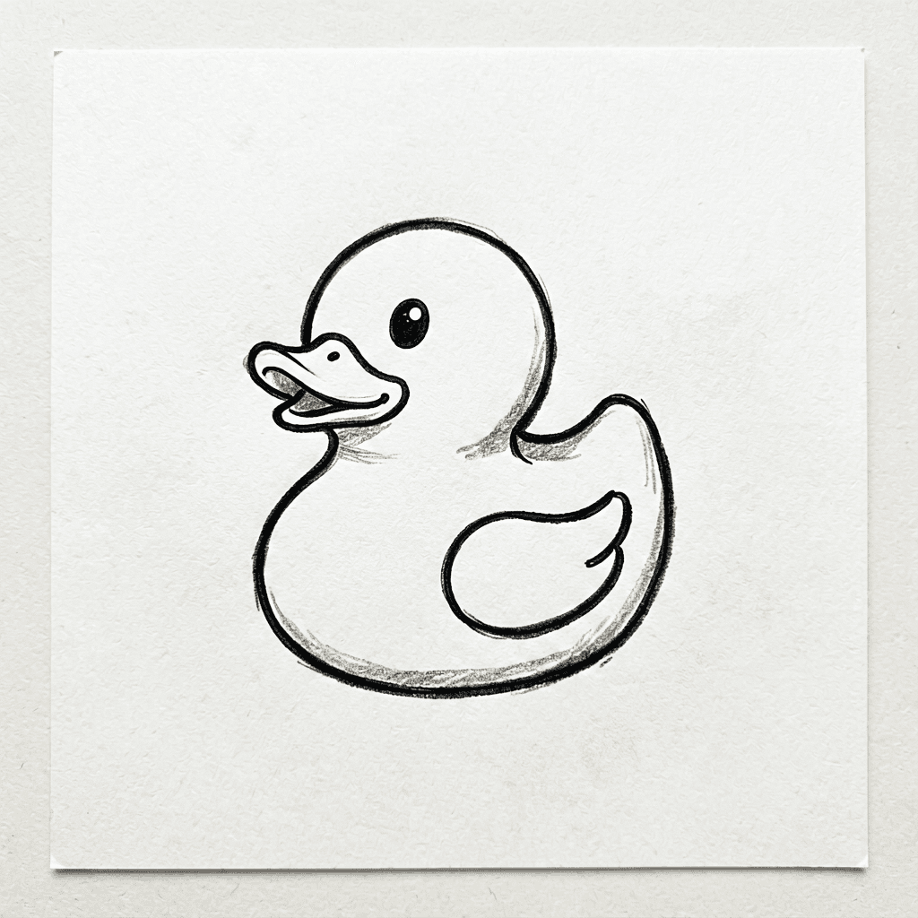 Flat rubber duck sketch uploaded for mesh conversion