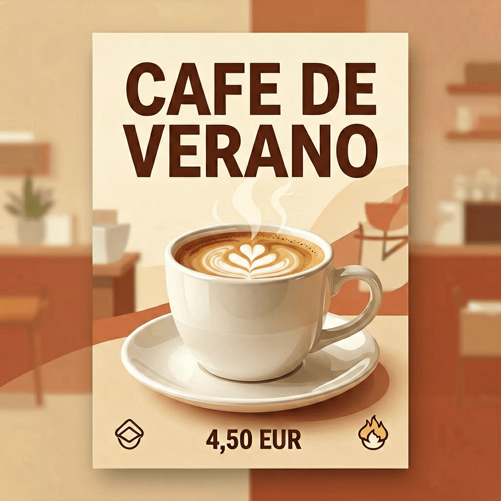 English to Spanish café poster