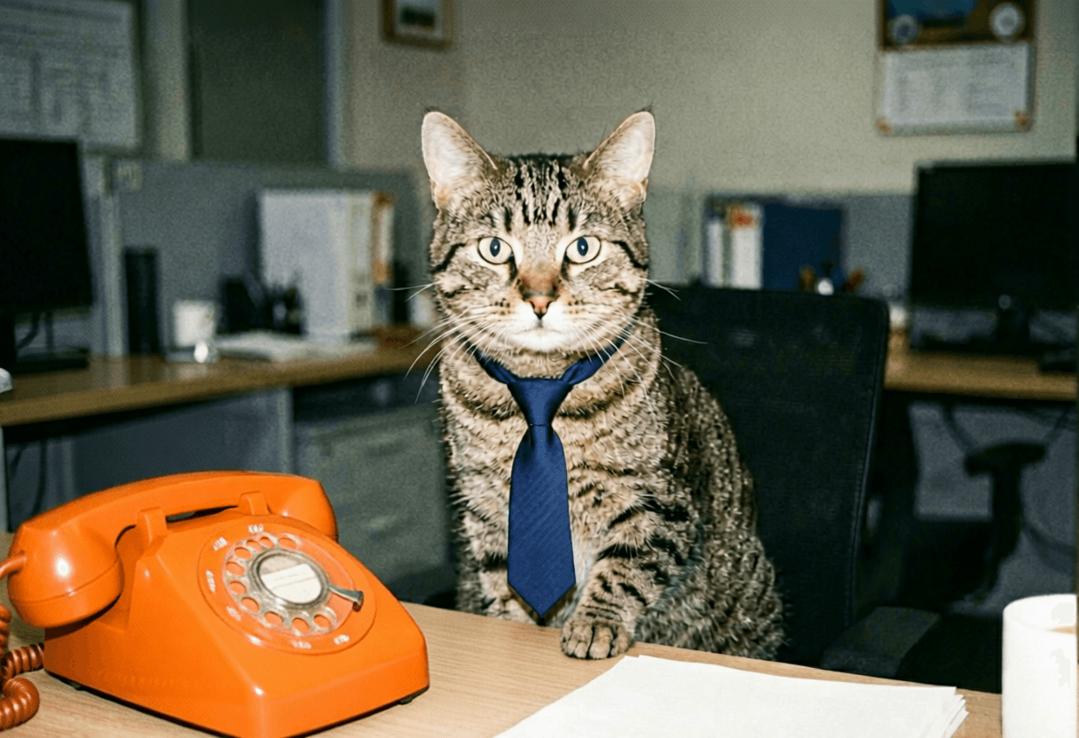 AI meme replacer example: Laptop → retro phone