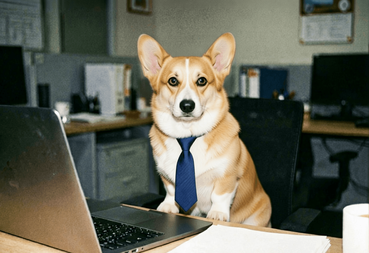 AI meme replacer example: Cat → corgi, one sentence