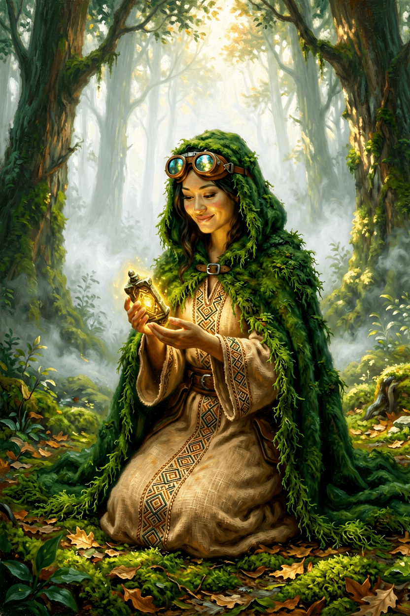 Forest witch character prompt example