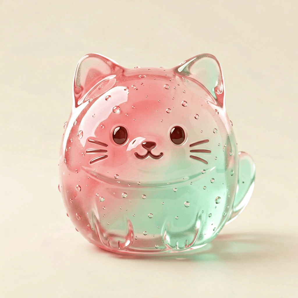 Translucent jelly cat — jelly art generated on Voor