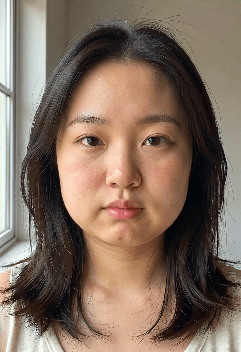 Before face slimming AI: original selfie