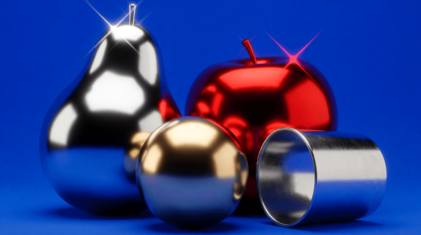 Krea 2 concept study: Chrome fruit with Y2K color