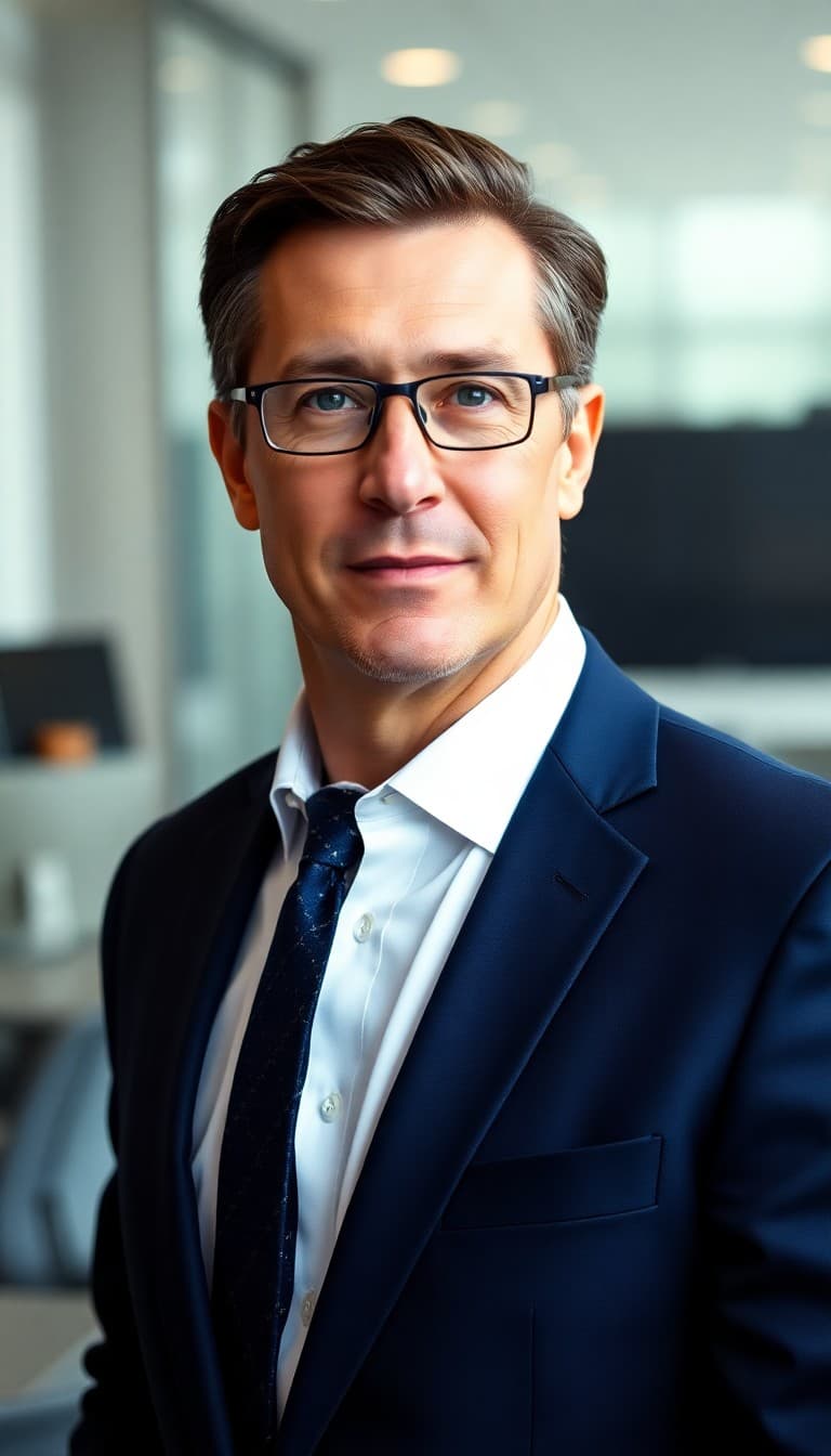 Corporate presenter portrait for lip sync AI
