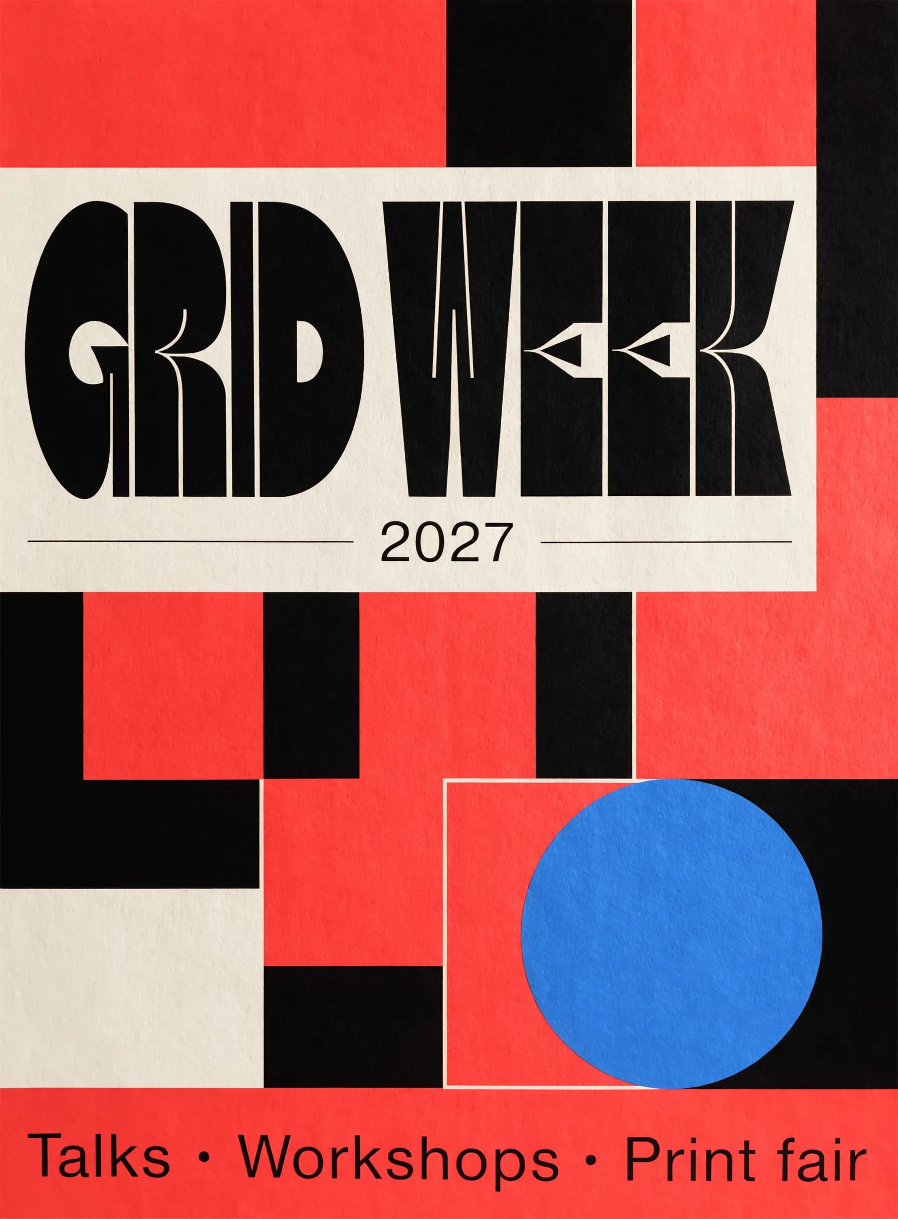 Recraft V4 Pro poster, first attempt, with distorted letters in the word WEEK