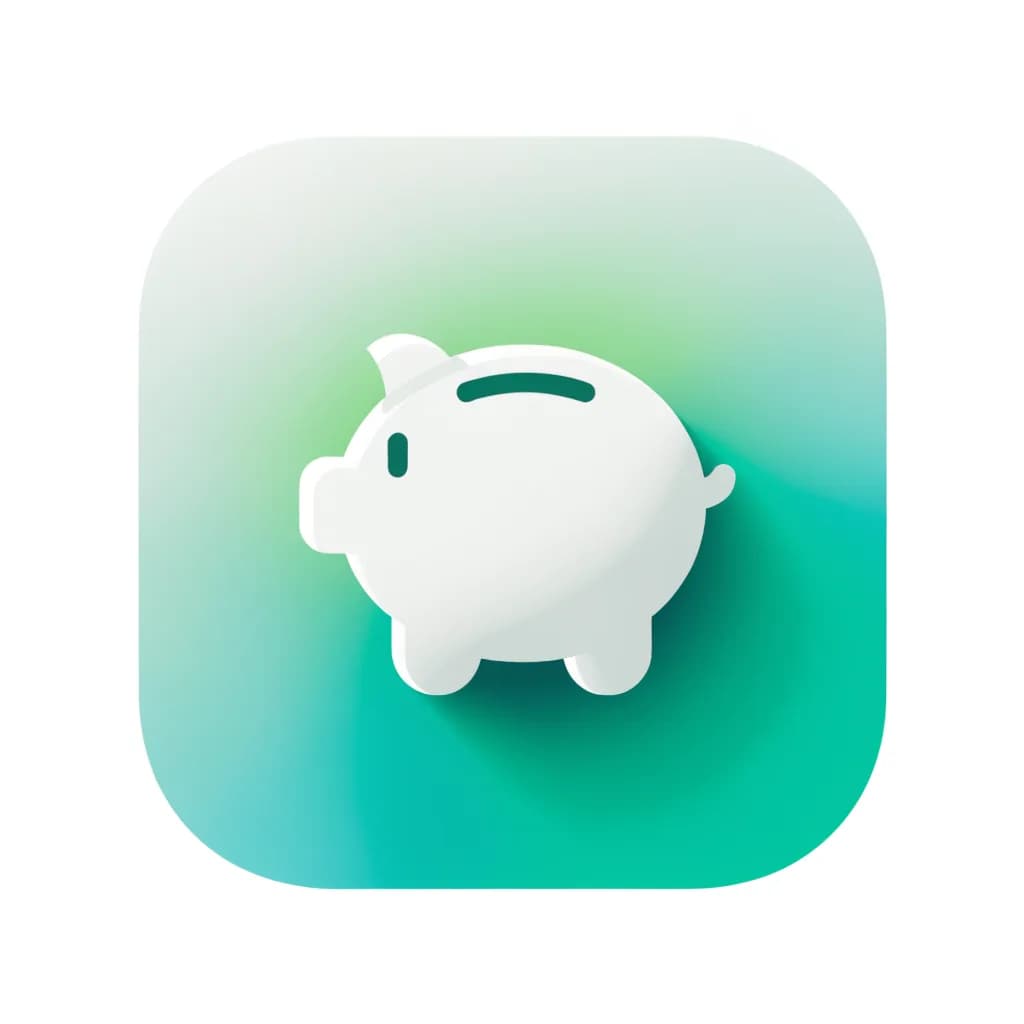 Recraft V4 piggy bank app icon at 180 pixels