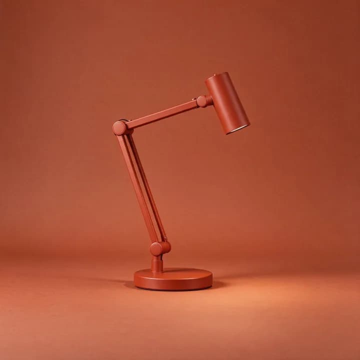 The same lamp recoloured terracotta with Seedream 5 Flash edit