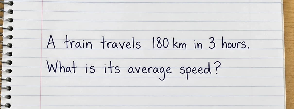 Question checkpoint from the worked train speed problem