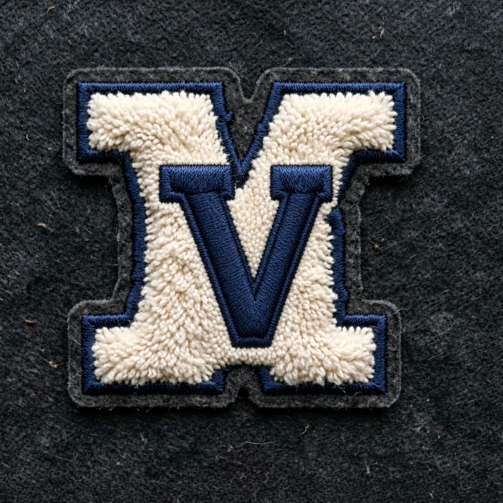 Varsity letter patch — ai embroidery generator render