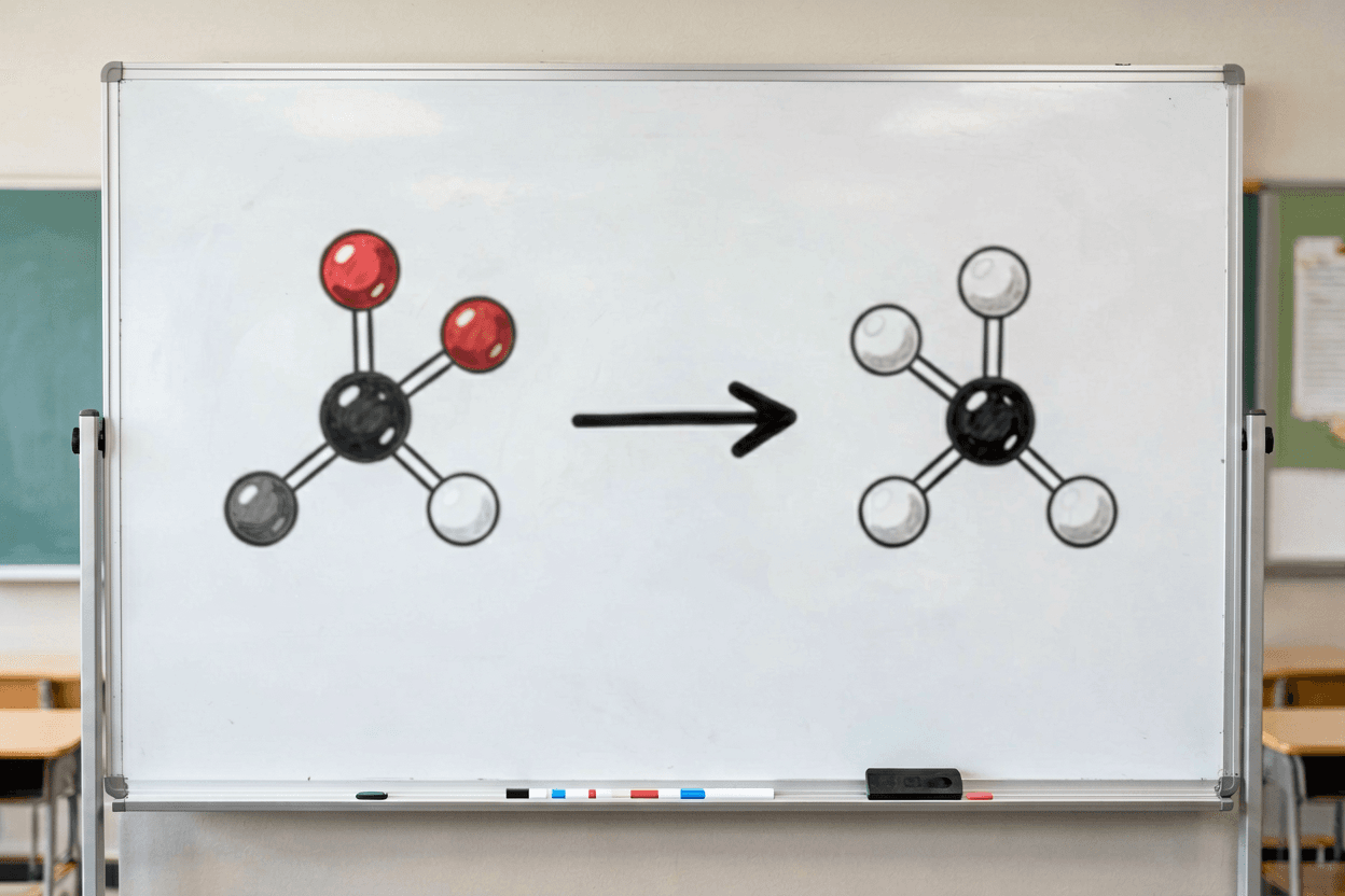 Chemical equation balance — the ai homework helper counts atoms on each side and shows the coefficie