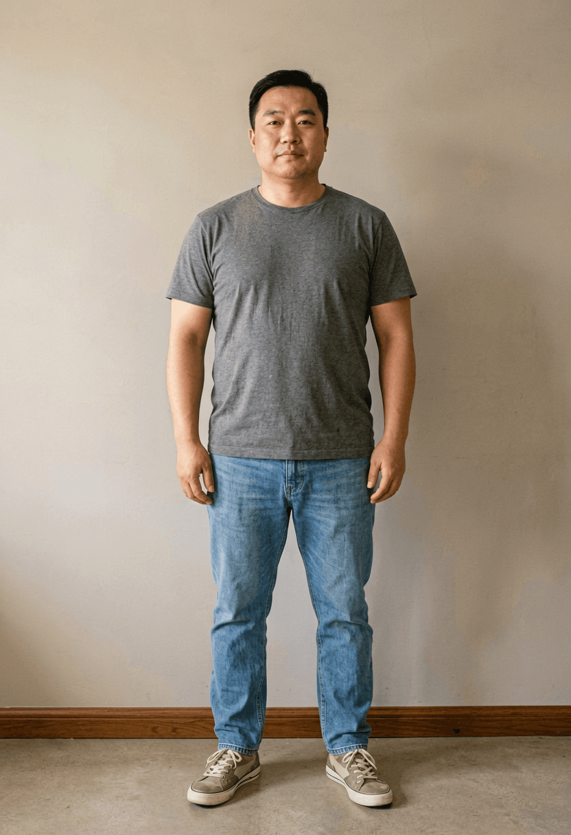 Before the ai skinny filter: original full-body photo