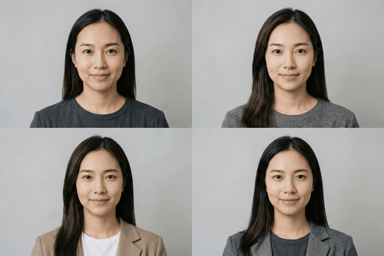 Face slimming ai for avatar sets — regenerate every crop with the same instruction for a uniform loo