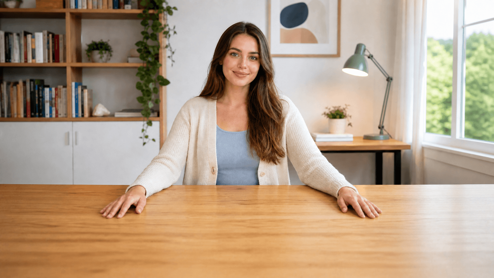 Wide portrait with room around the subject for the finger frame effect