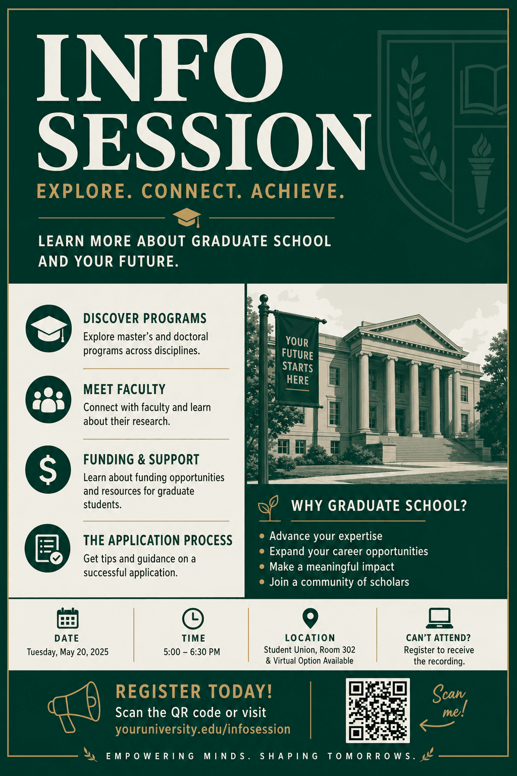 Grad school info session poster — GPT Image 2 prompt example