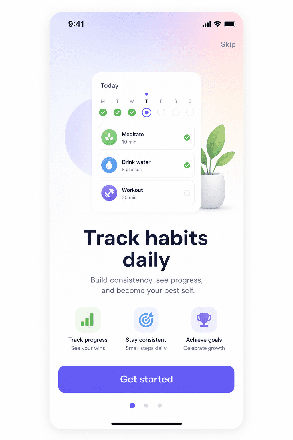 Mobile app onboarding screen — GPT Image 2 prompt example