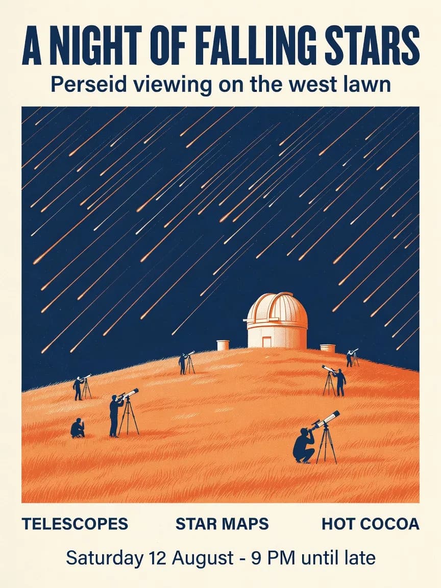 Original Grok Imagine Image output for the same observatory poster prompt