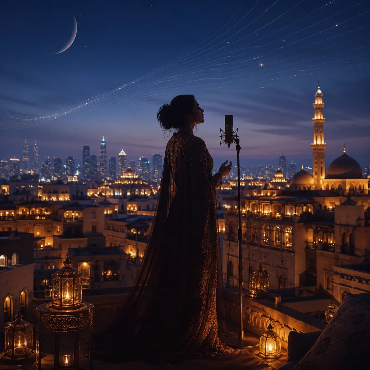 غلاف تجريبي لأغنية ليل المدينة العربية
