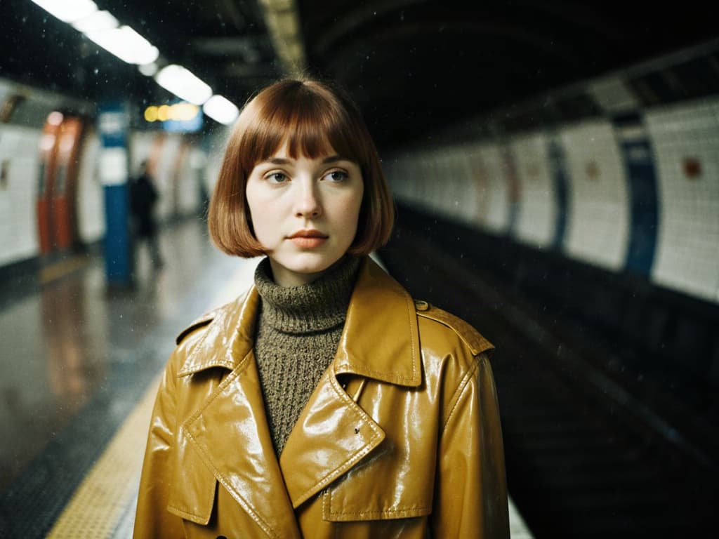 Krea Flux example 1: Unposed subway editorial